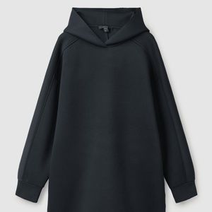 COS navy hooded sweatshirt dress
